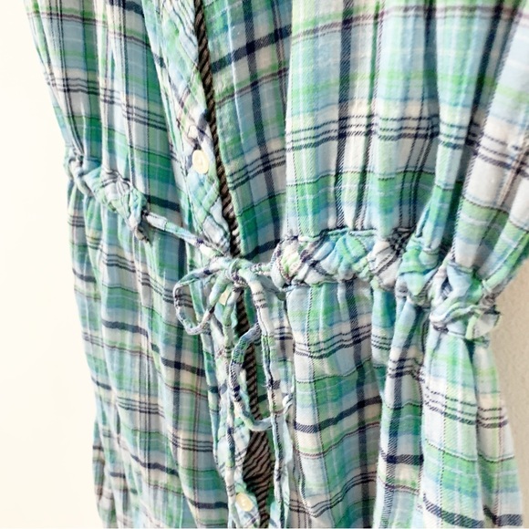 C & C California Lightweight Cotton Button Front Sport Shirtdress Pointed Collar - Picture 8 of 11